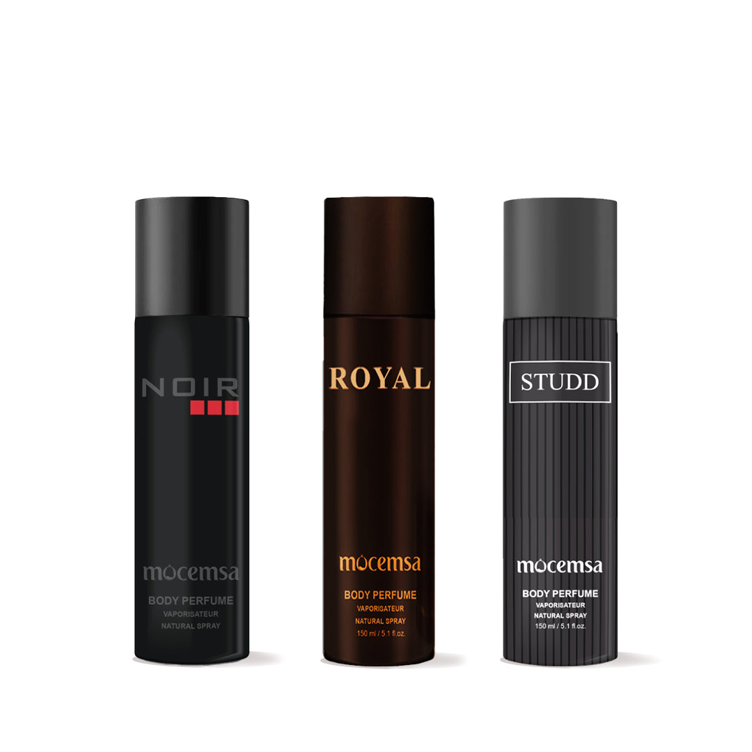 Body Perfume Gift Pack (Noir, Royal, Studd)